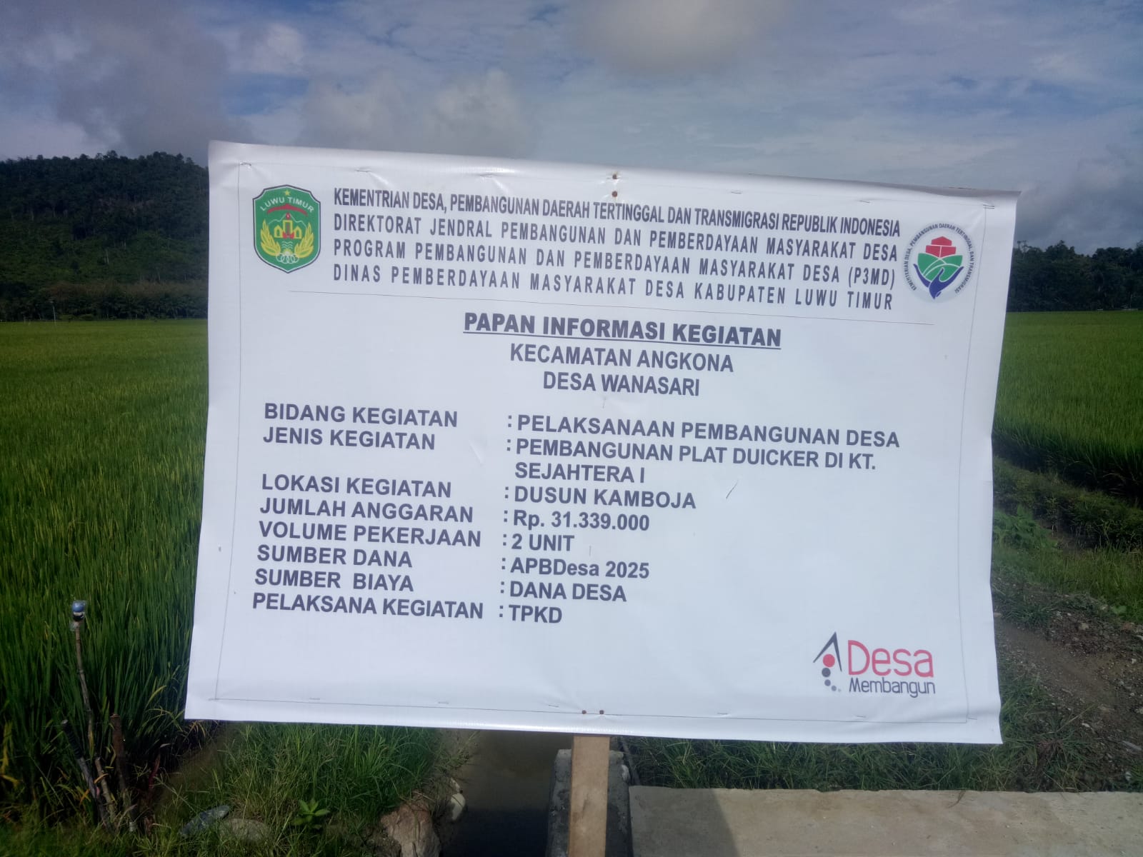 Pemdes Wanasari Manfaatkan Dana Desa untuk Bangun Plat Duiker di Dusun Kamboja