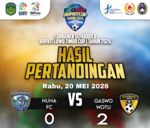 Gaswo Wotu ke Final Bupati Cup I 2026, Tundukkan Nuha FC 2-0